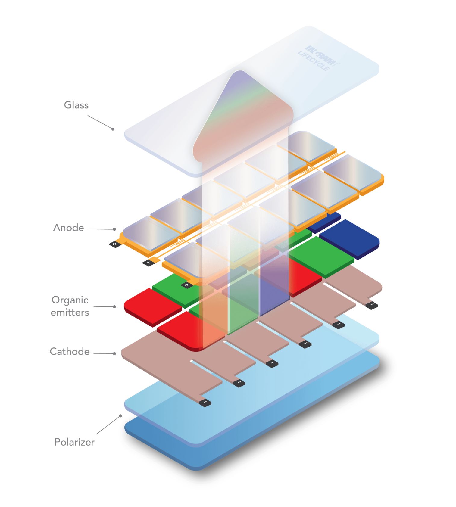 OLED screen layers