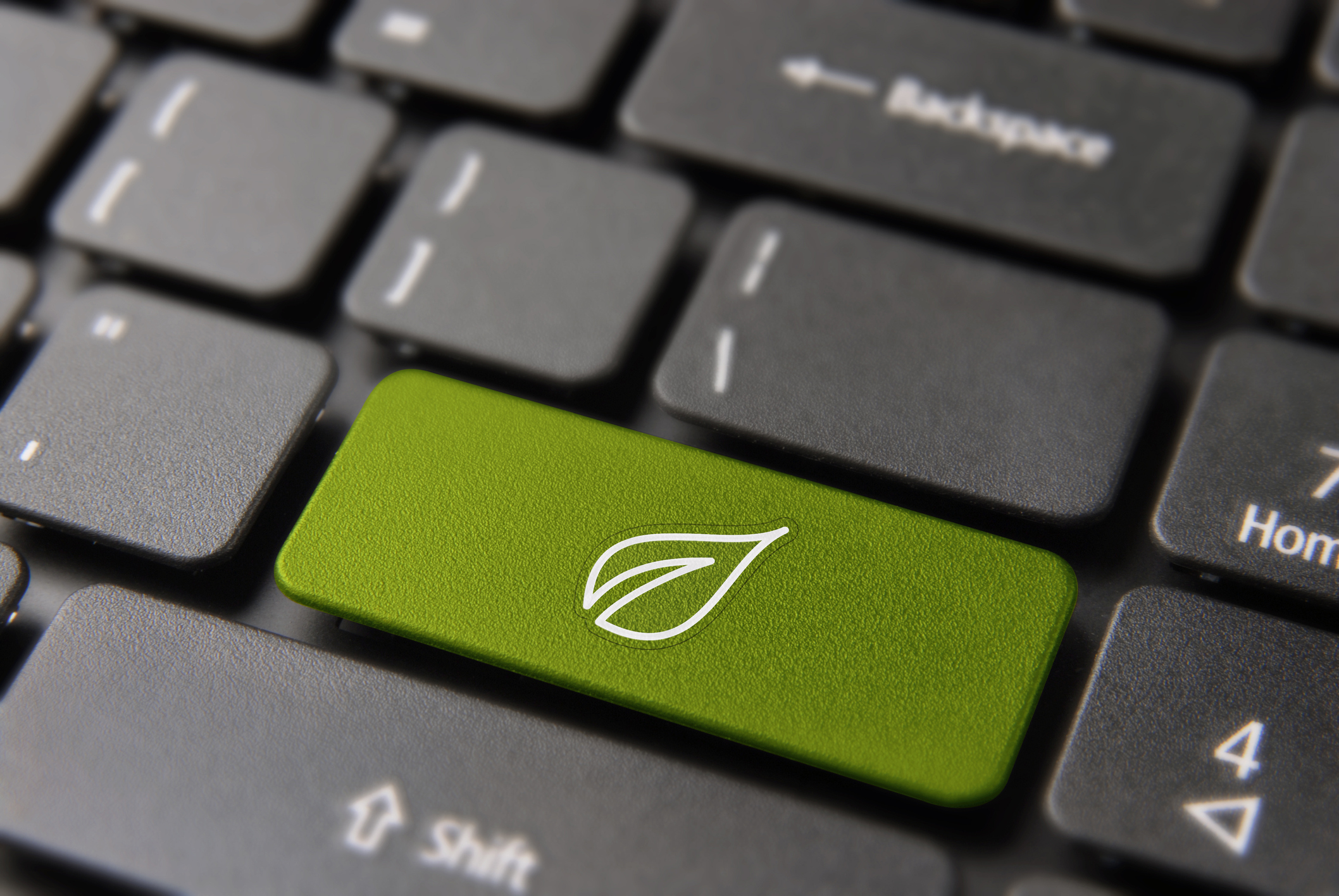 Keyboard with green leaf key